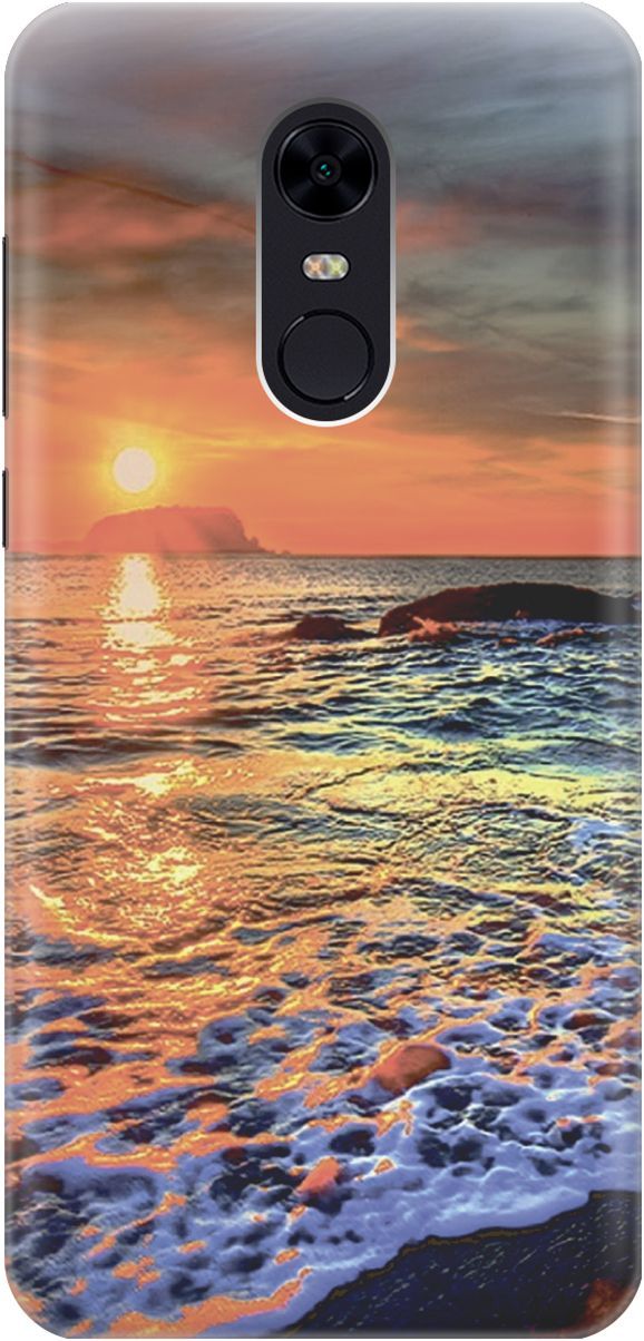 

Силиконовый чехол на Xiaomi Redmi 5 Plus "Закат на море", Белый;оранжевый, 2366