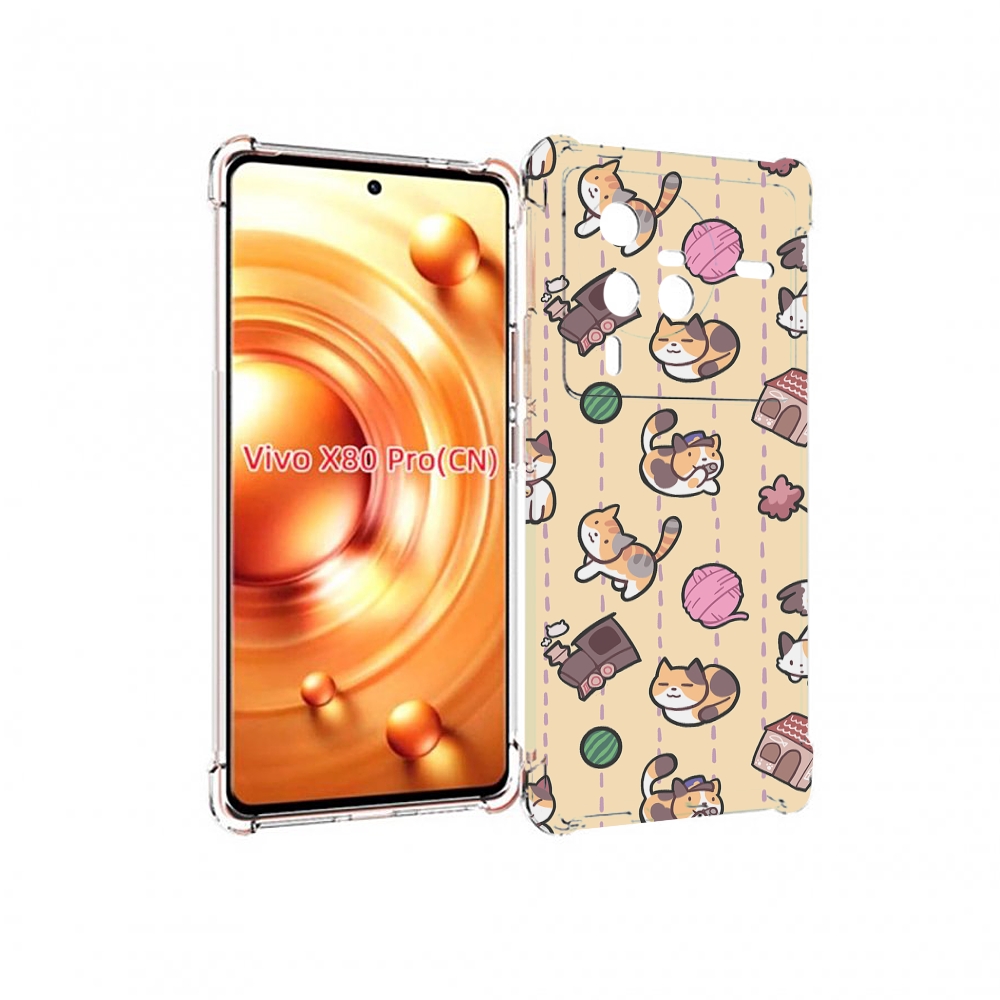 

Чехол MyPads Котики-клубочки для Vivo X80 Pro, Прозрачный, Tocco