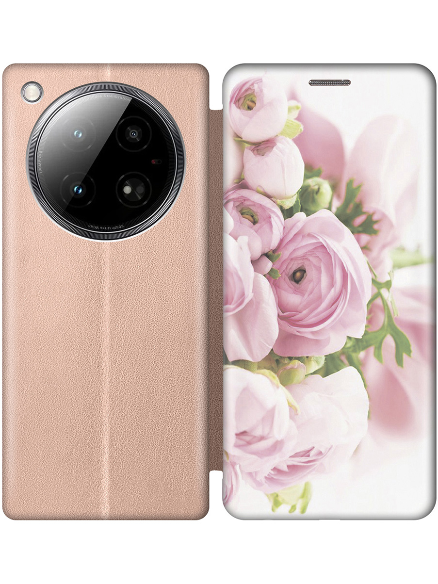 

Чехол-книжка на Infinix Zero 40 4G с принтом "Розовые розы" золотой, Золотистый;белый;розовый;серый, 786722321