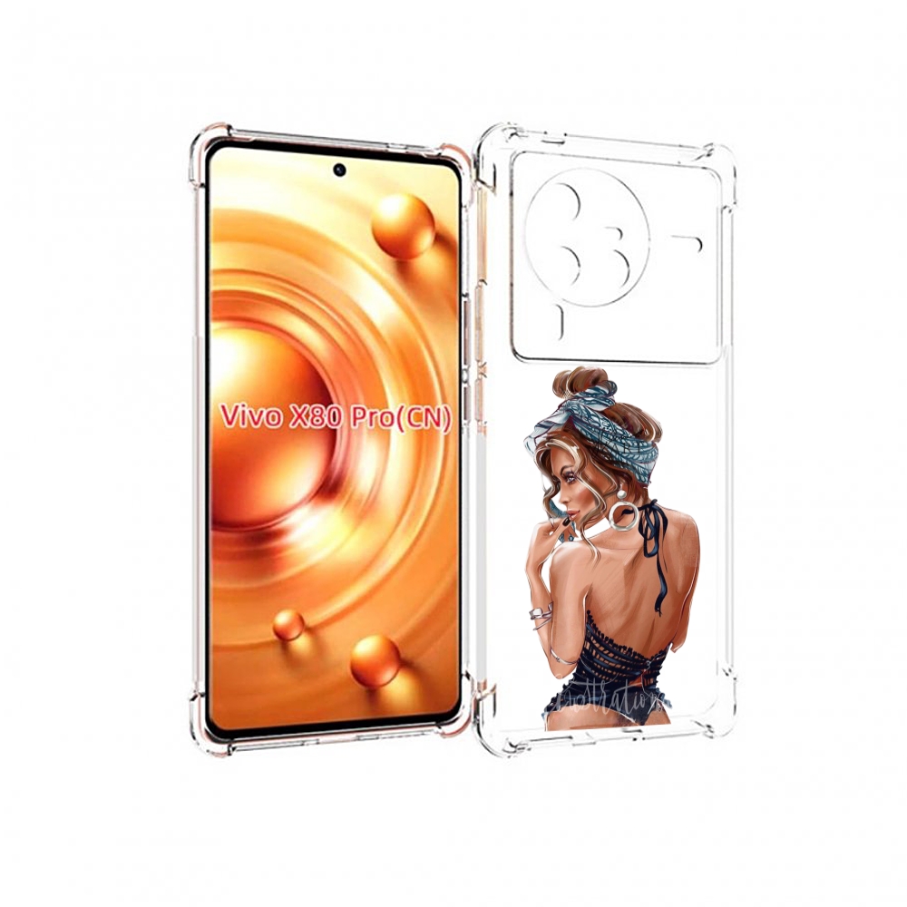 

Чехол MyPads Красивая-дама женский для Vivo X80 Pro, Прозрачный, Tocco