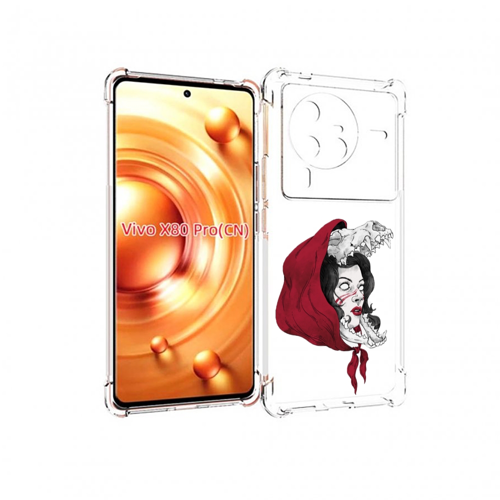 

Чехол MyPads Красная шапочка и волк женский для Vivo X80 Pro, Прозрачный, Tocco