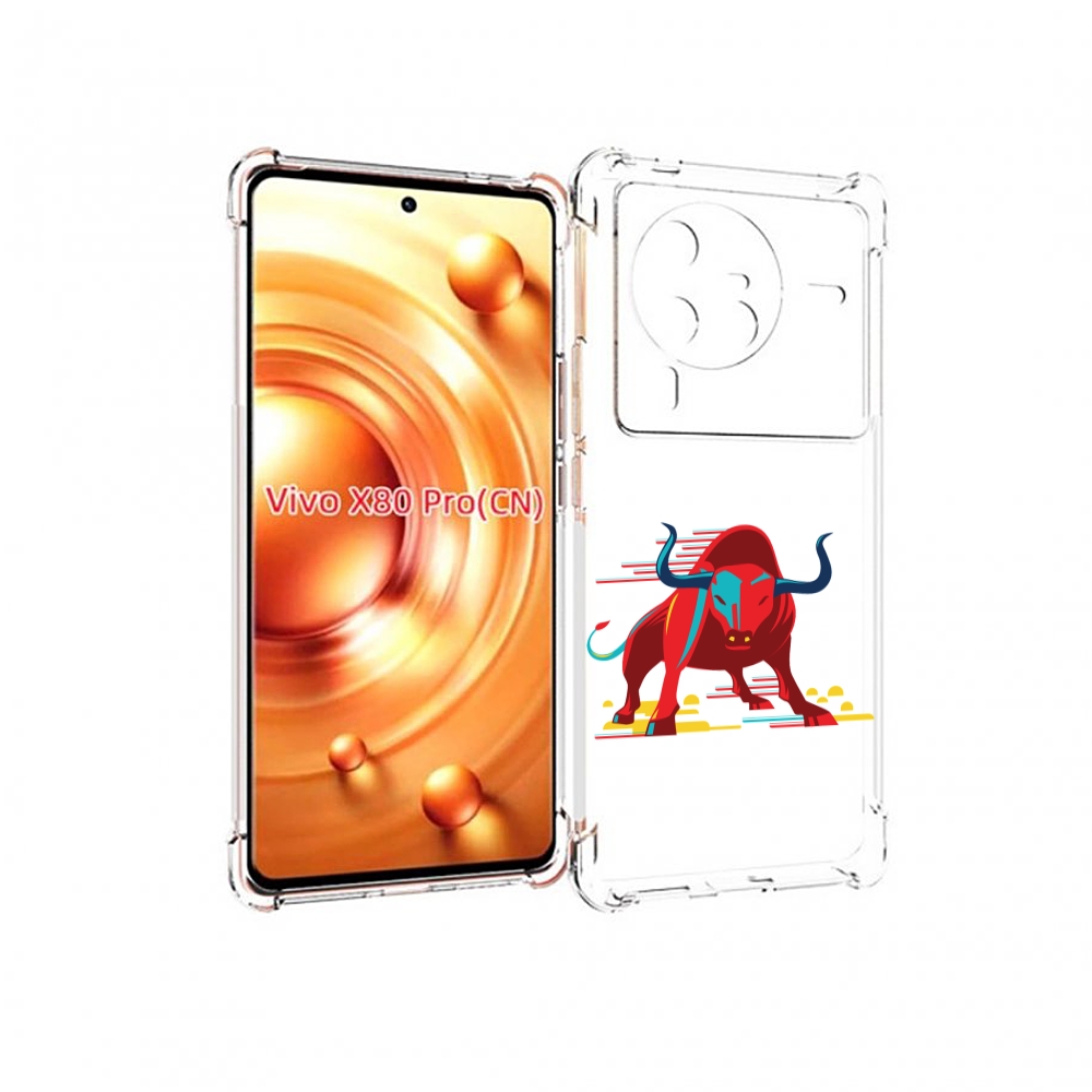 

Чехол MyPads Красный-бык для Vivo X80 Pro, Прозрачный, Tocco