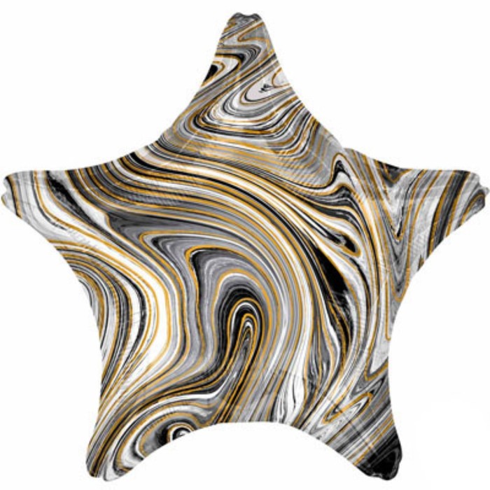 

Шар фольгированный 19" звезда Мрамор, черный 1204-1029, День рождения