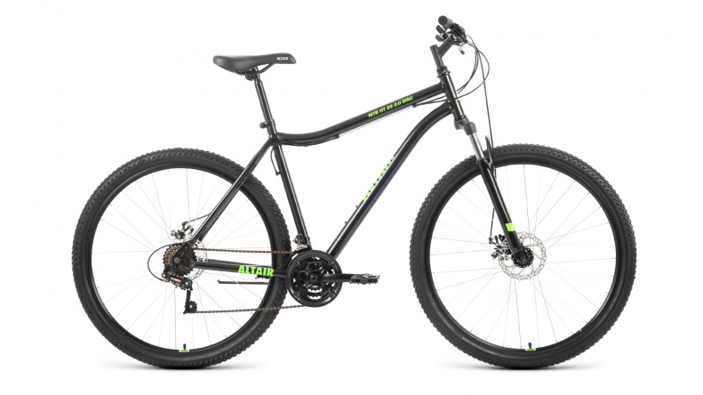 фото Велосипед forward altair mtb ht 2.0 disk 2022 рама 17 черный/зеленый/яркий колеса 29"