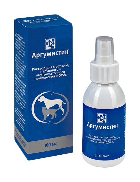 

Капли Аргумистин 0.005% при поражениях слизистых оболочек и кожных покровов, 100 мл