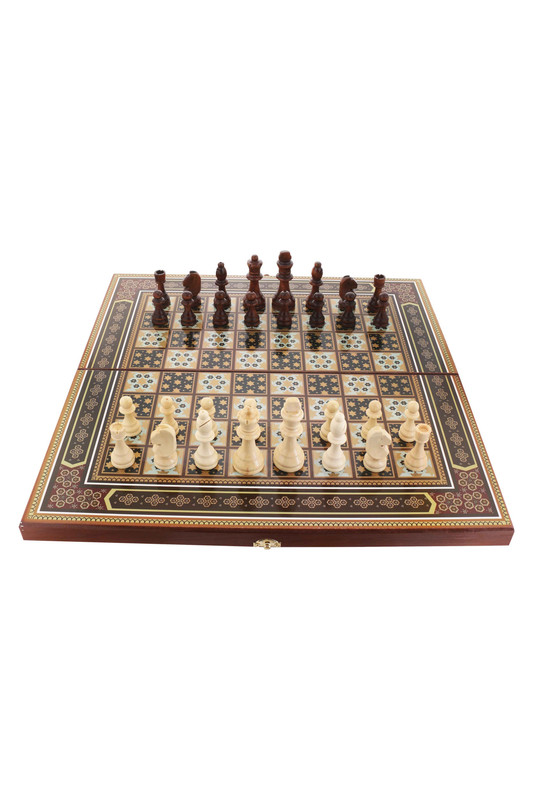 Шахматы, шашки, нарды 3 в 1 Жостовские узоры, дерево, 50х50см