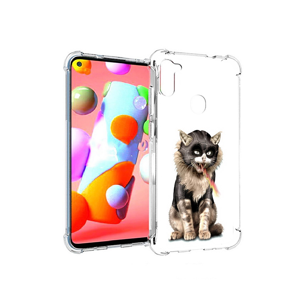 

Чехол MyPads Tocco для Samsung Galaxy A11 дьяволский кот (PT149913.480.341), Прозрачный, Tocco