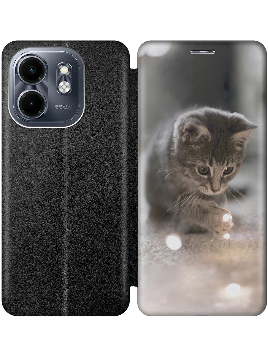 

Чехол-книжка на Infinix Hot 50i / Smart 9 с принтом "Котенок и свет" черный, Черный;белый;коричневый;серый, 786719311