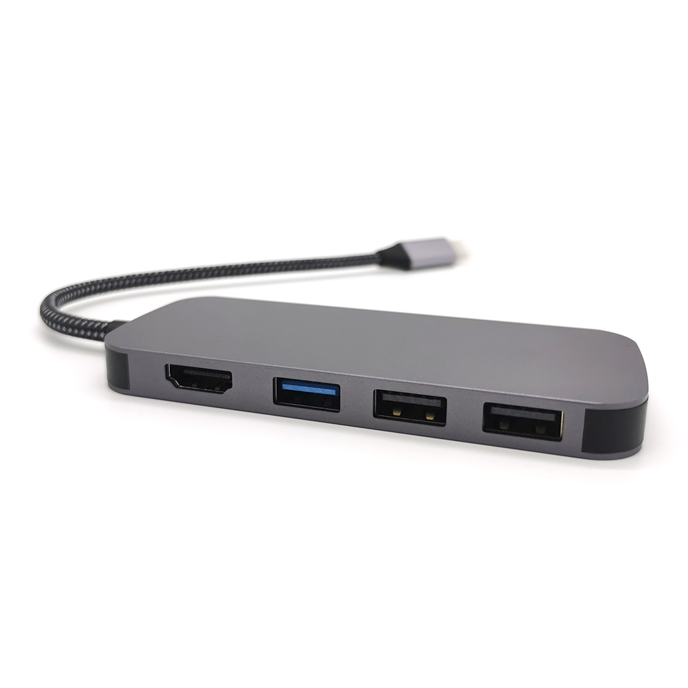 Концентратор Miabi USB Type-C-HDMI/USB A/USB Type-C/SD/MicroSD USB Type-C м (1386)