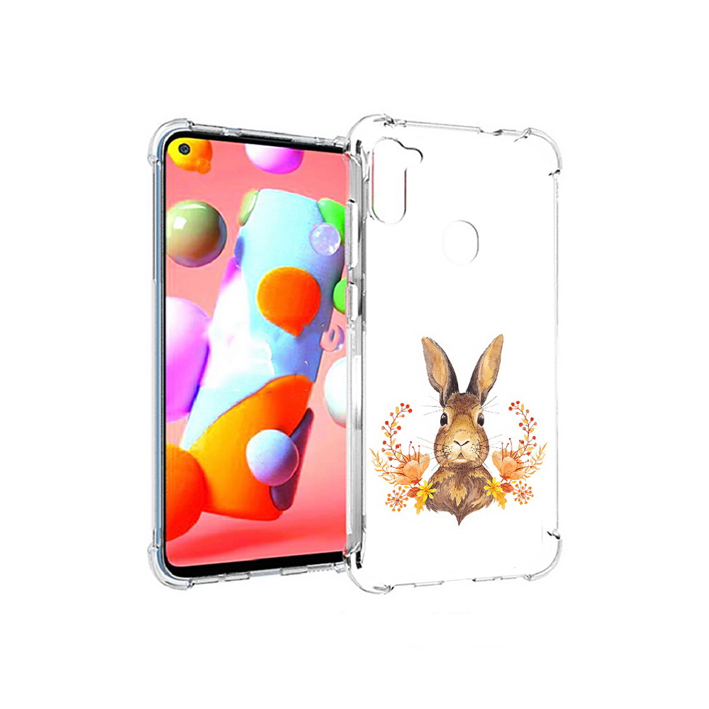 Чехол MyPads Tocco для Samsung Galaxy A11 зайка в цветах (PT149913.480.349)