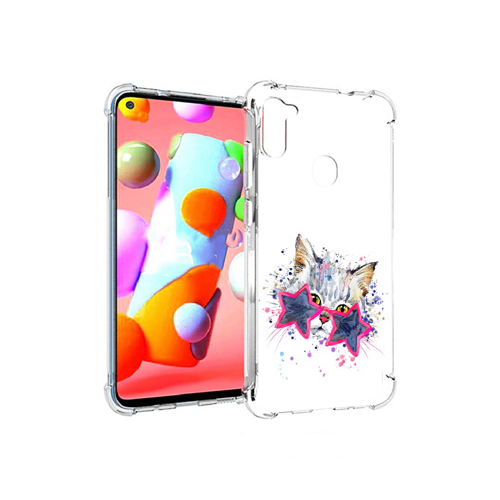 

Чехол MyPads Tocco для Samsung Galaxy A11 звездные очки (PT149913.480.353), Прозрачный, Tocco