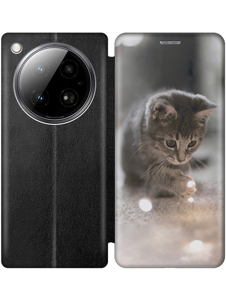 

Чехол-книжка на Infinix Zero 40 4G с принтом "Котенок и свет" черный, Черный;белый;коричневый;серый, 786722311
