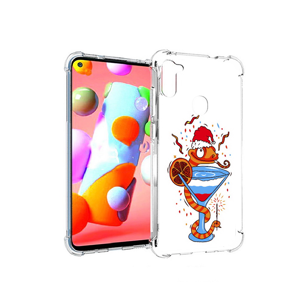 

Чехол MyPads Tocco для Samsung Galaxy A11 змейка (PT149913.480.364), Прозрачный, Tocco