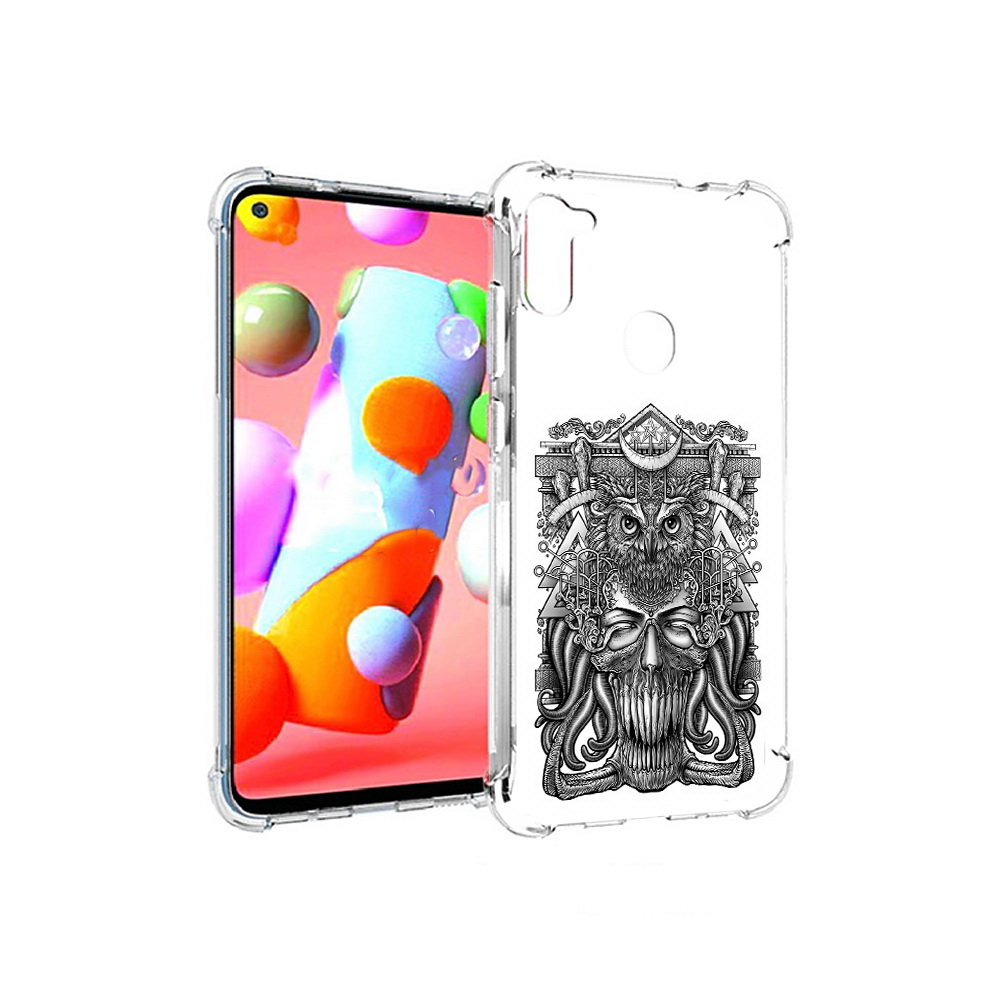 

Чехол MyPads Tocco для Samsung Galaxy A11 зубастая сова (PT149913.480.369), Прозрачный, Tocco