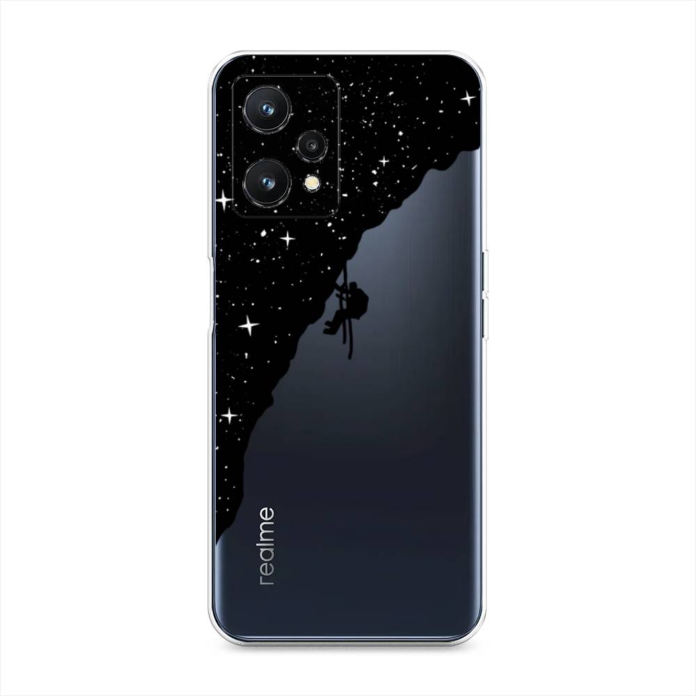 

Силиконовый чехол "Скалолаз в космосе" на Realme 9 5G, Прозрачный;черный