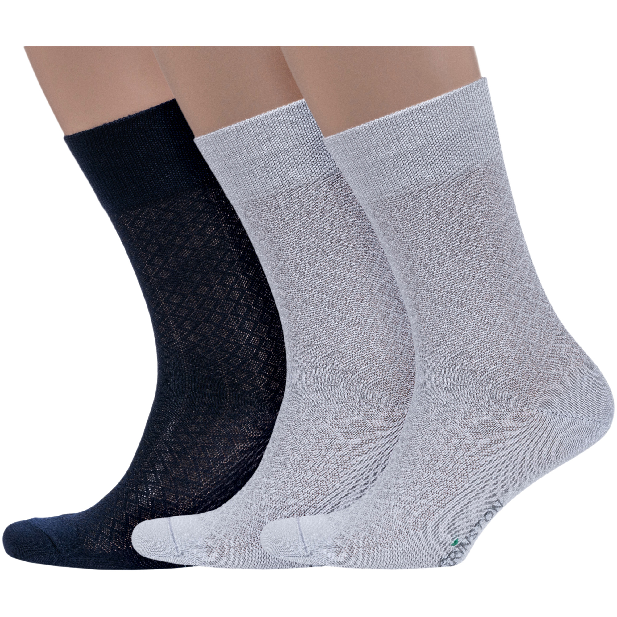 

Комплект носков мужских Grinston socks 3-15D21 разноцветных 25, Синий;серый, 3-15D21