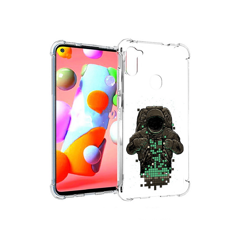 

Чехол MyPads Tocco для Samsung Galaxy A11 космонавт с пикселями (PT149913.480.394), Прозрачный, Tocco