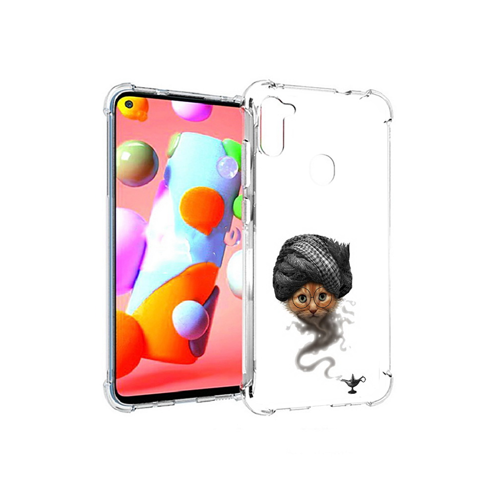 

Чехол MyPads Tocco для Samsung Galaxy A11 кот джин (PT149913.480.398), Прозрачный, Tocco