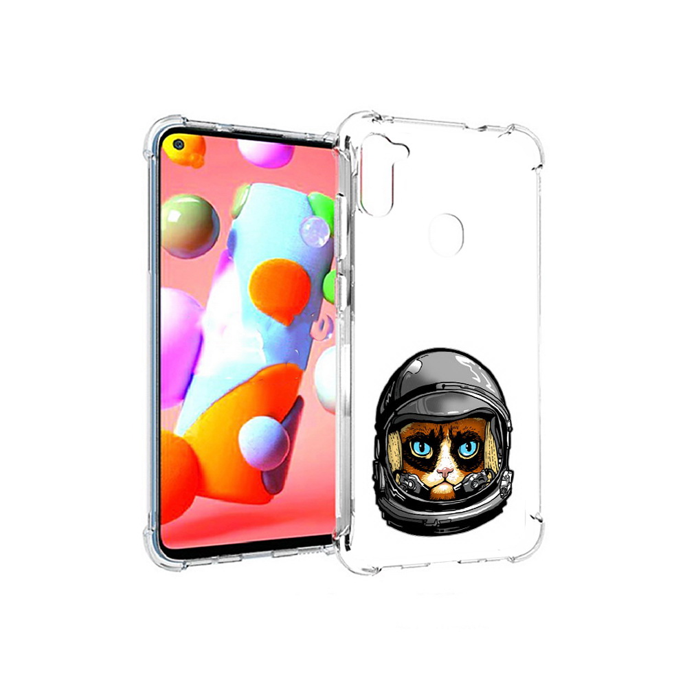 

Чехол MyPads Tocco для Samsung Galaxy A11 кот космонавт (PT149913.480.400), Прозрачный, Tocco