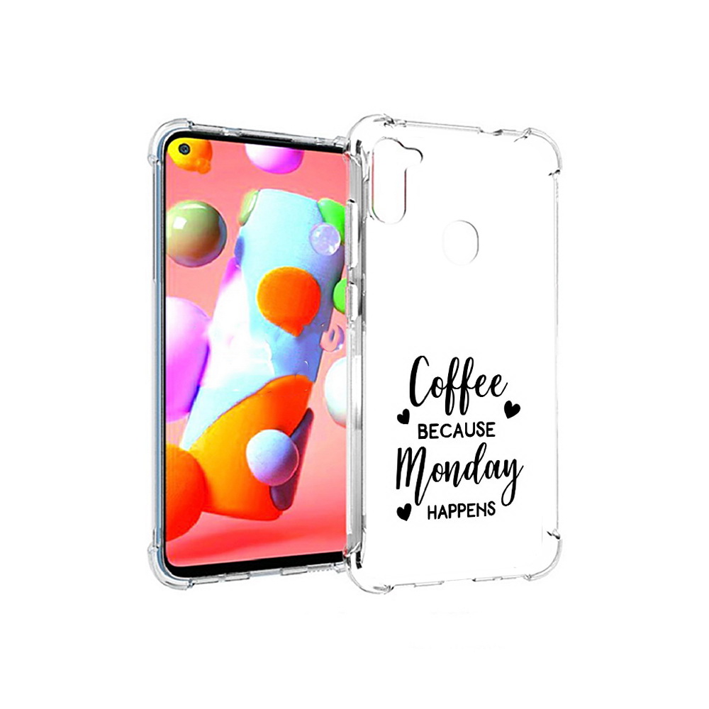 

Чехол MyPads Tocco для Samsung Galaxy A11 кофе и понедельник стал счастливым, Прозрачный, Tocco