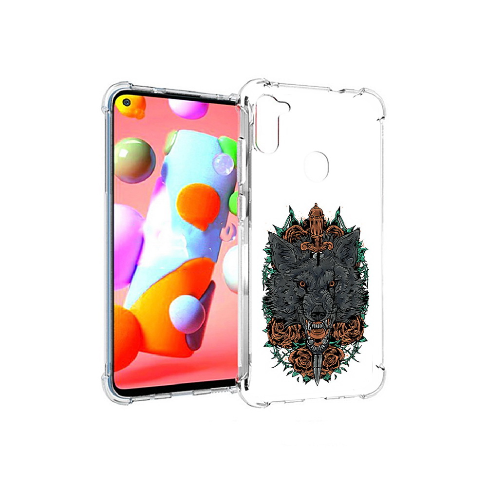 

Чехол MyPads Tocco для Samsung Galaxy A11 красивый злой волк (PT149913.480.409), Прозрачный, Tocco