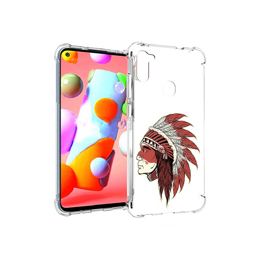 

Чехол MyPads Tocco для Samsung Galaxy A11 красный индеец (PT149913.480.411), Прозрачный, Tocco