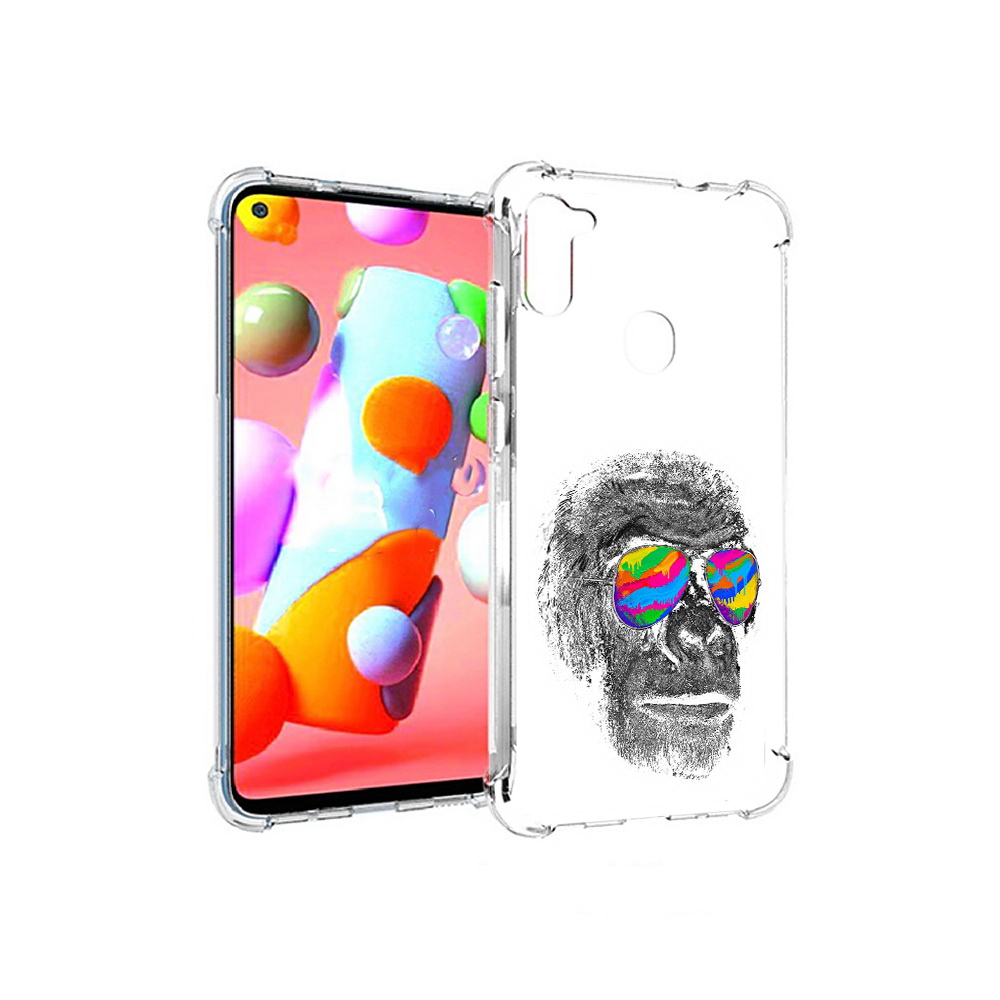 

Чехол MyPads Tocco для Samsung Galaxy A11 крутая обезьяна в очках (PT149913.480.422), Прозрачный, Tocco