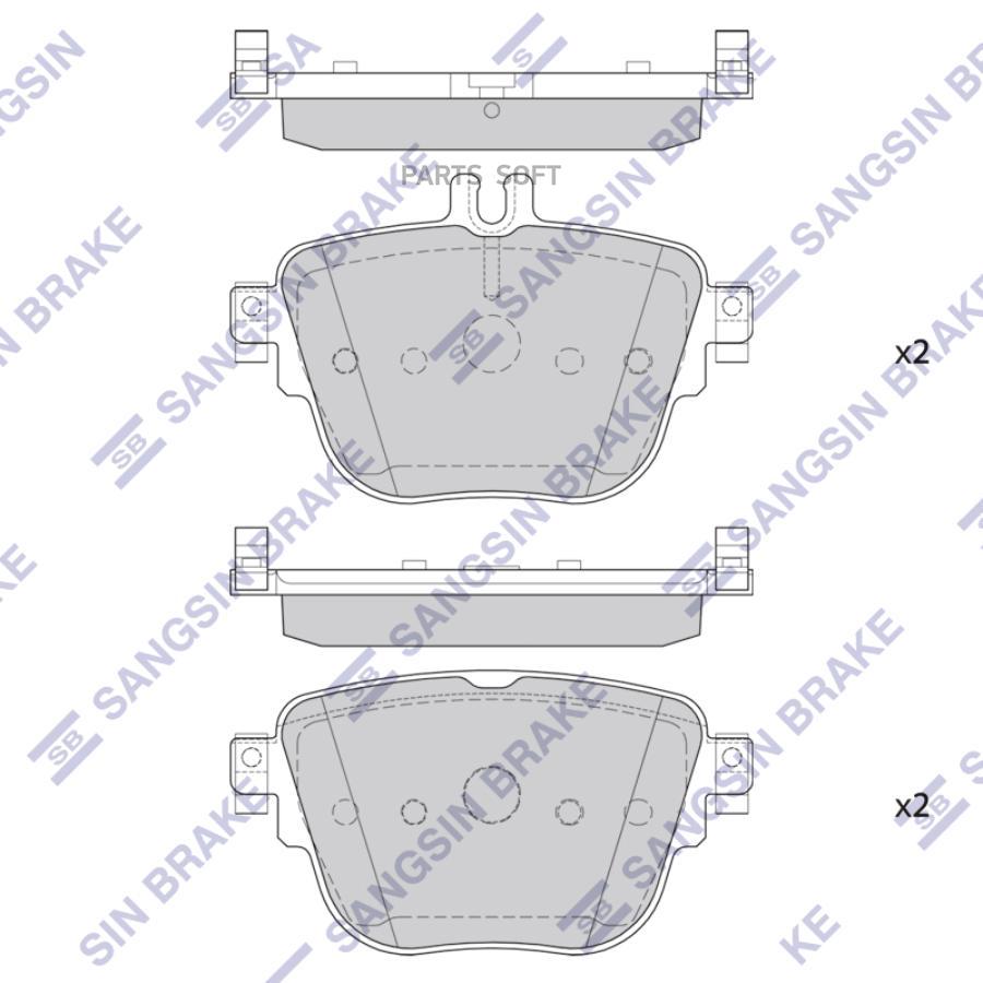

Колодки задние MERCEDES E W213 2016-, CLS C257 2018- SP4413 SANGSIN BRAKE SP4413