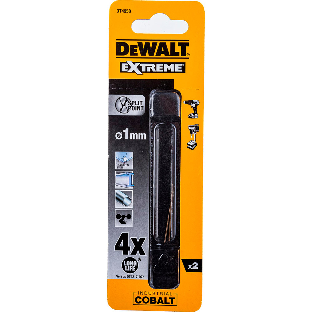 

Сверло по металлу DeWalt EX HSS-CO Ф 1.0 DT4958 (2шт)