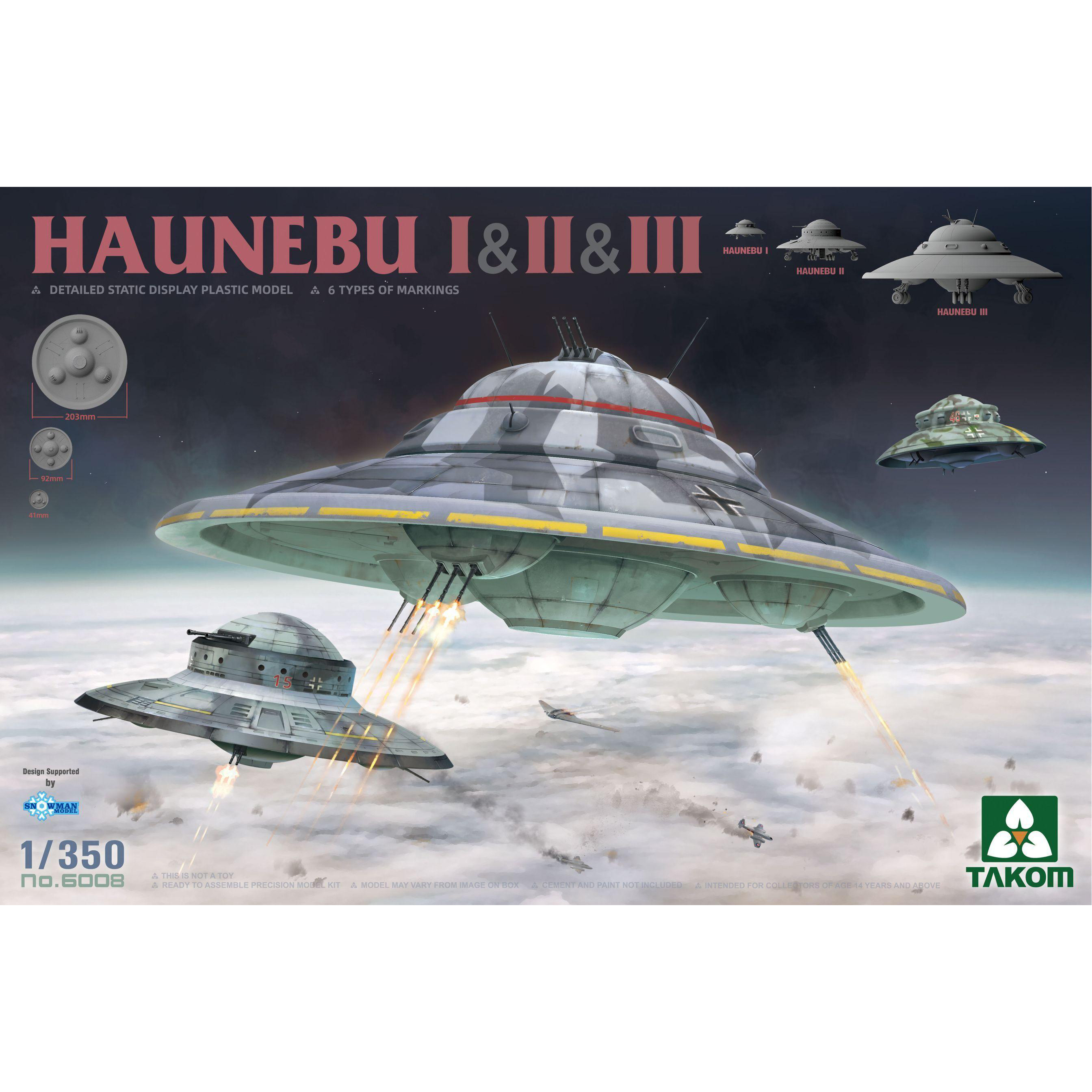 фото Сборная модель takom 1/350 haunebu i, ii, iii 6008