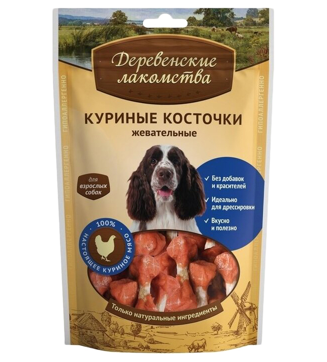 

Лакомство для собак Деревенские лакомства, куринца, 90 гр