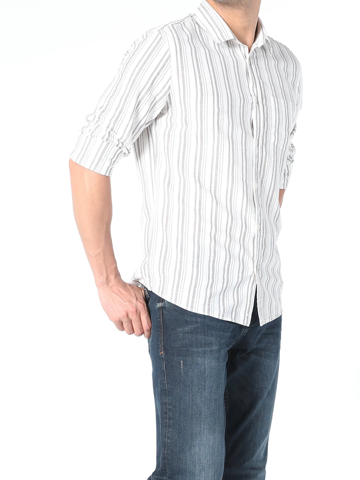 Рубашка мужская Colins CL1055805_Q1.V1 белая S