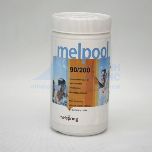 Хлор стабилизированный Melspring 90/200 ТАВ 1 кг таблетки по 200г медленнорастворимый