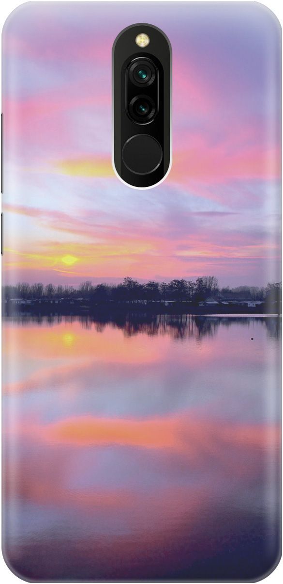 

Силиконовый чехол на Xiaomi Redmi 8 "Зарево над рекой", Голубой;фиолетовый, 2371