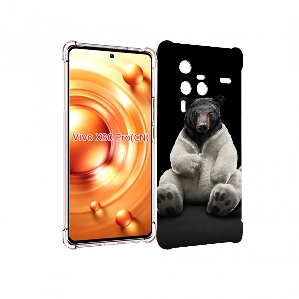 

Чехол MyPads Медведь-бурый-белый для Vivo X80 Pro, Прозрачный, Tocco