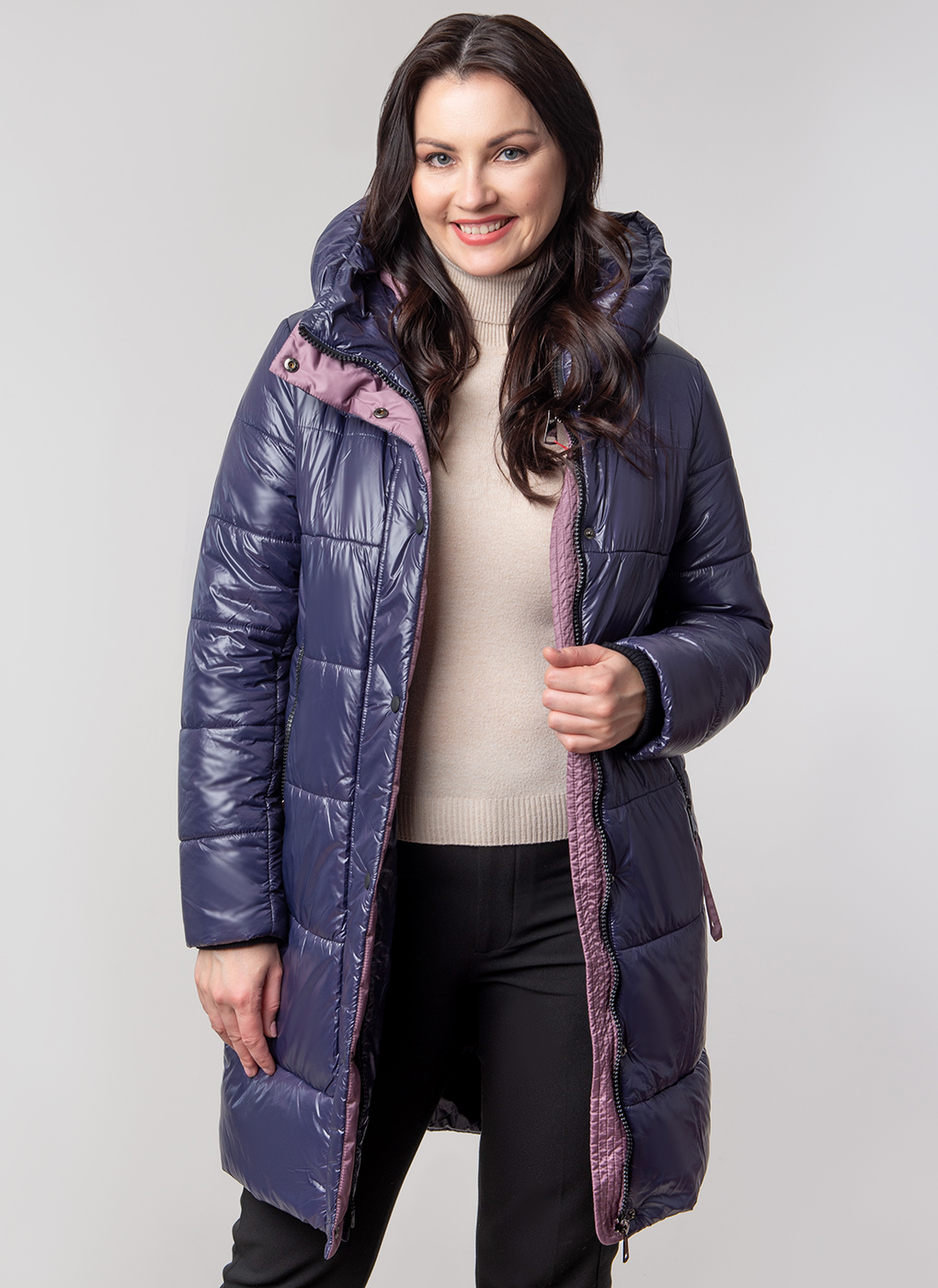 

Пальто женское Каляев 57180 фиолетовое 46 RU, Фиолетовый, 57180