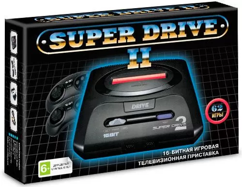 фото Игровая приставка 16 bit super drive 2 classic + 62 встроенных игр + 2 геймпада nobrand