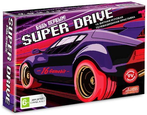 Игровая приставка 16 bit Super Drive Racing + 2 геймпада (Черная)