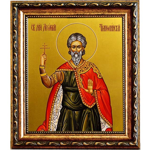 

Леонтий Триполийский военачальник мученик. Икона на холсте.