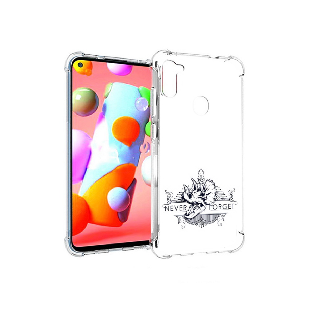 

Чехол MyPads Tocco для Samsung Galaxy A11 логотип носорога никогда не забуду, Прозрачный, Tocco