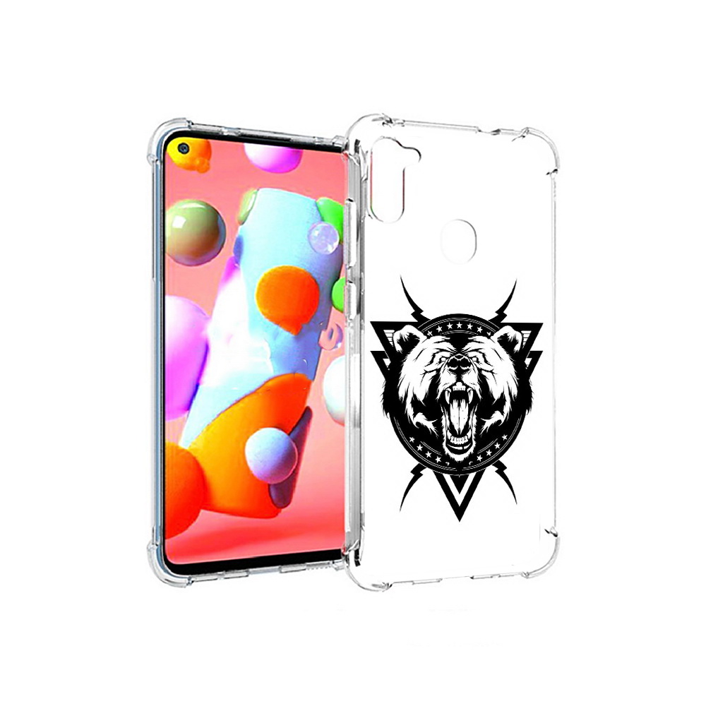 

Чехол MyPads Tocco для Samsung Galaxy A11 медведь в треугольнике (PT149913.480.464), Прозрачный, Tocco