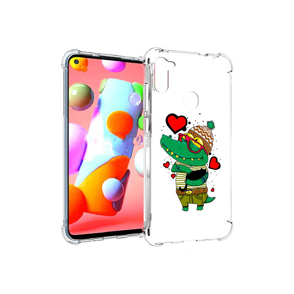 Чехол MyPads Tocco для Samsung Galaxy A11 Влюбленный крокодил (PT149913.480.48)