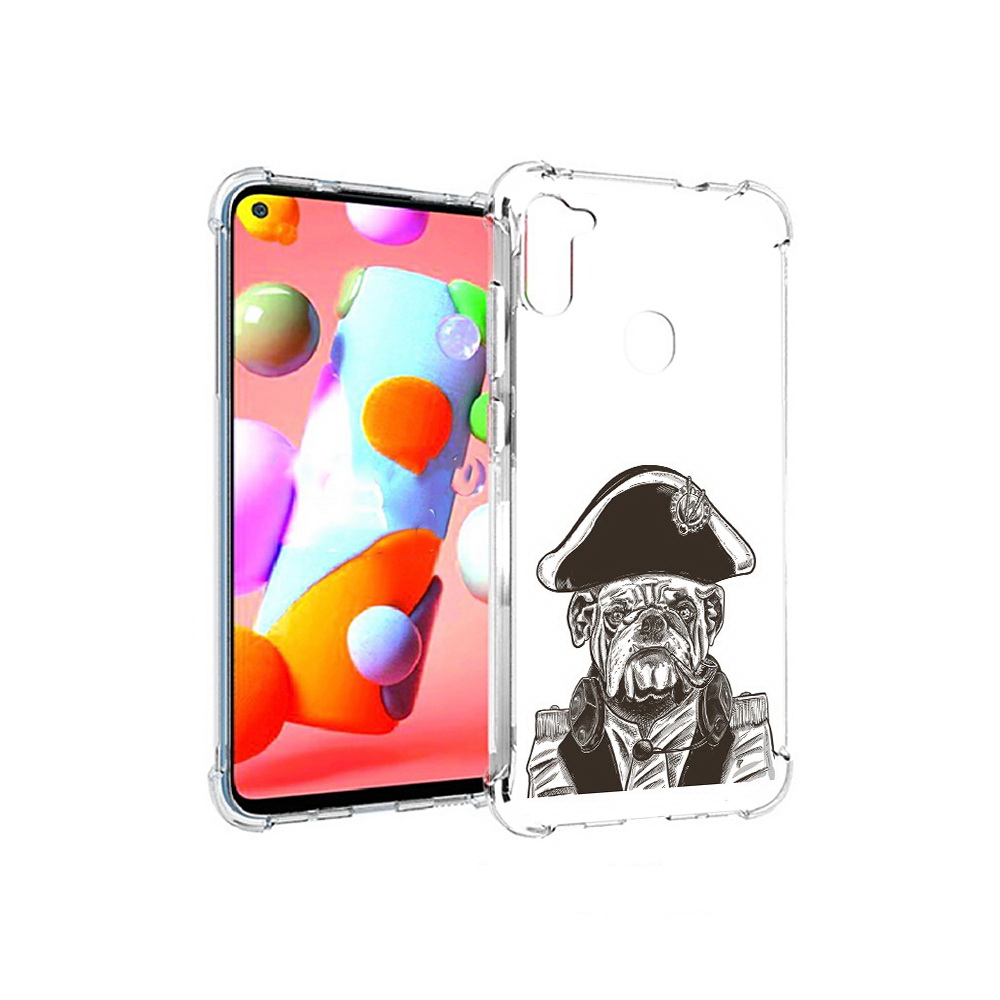 

Чехол MyPads Tocco для Samsung Galaxy A11 мопс генерал (PT149913.480.483), Прозрачный, Tocco