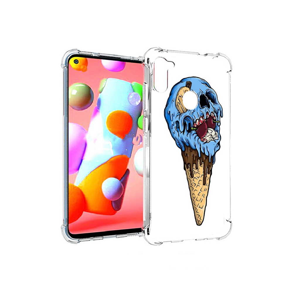 

Чехол MyPads Tocco для Samsung Galaxy A11 мороженное череп (PT149913.480.484), Прозрачный, Tocco