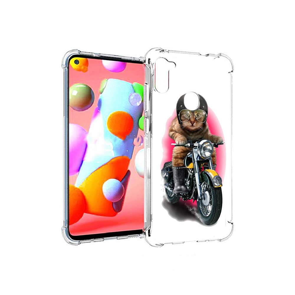 

Чехол MyPads Tocco для Samsung Galaxy A11 мото-кот (PT149913.480.485), Прозрачный, Tocco