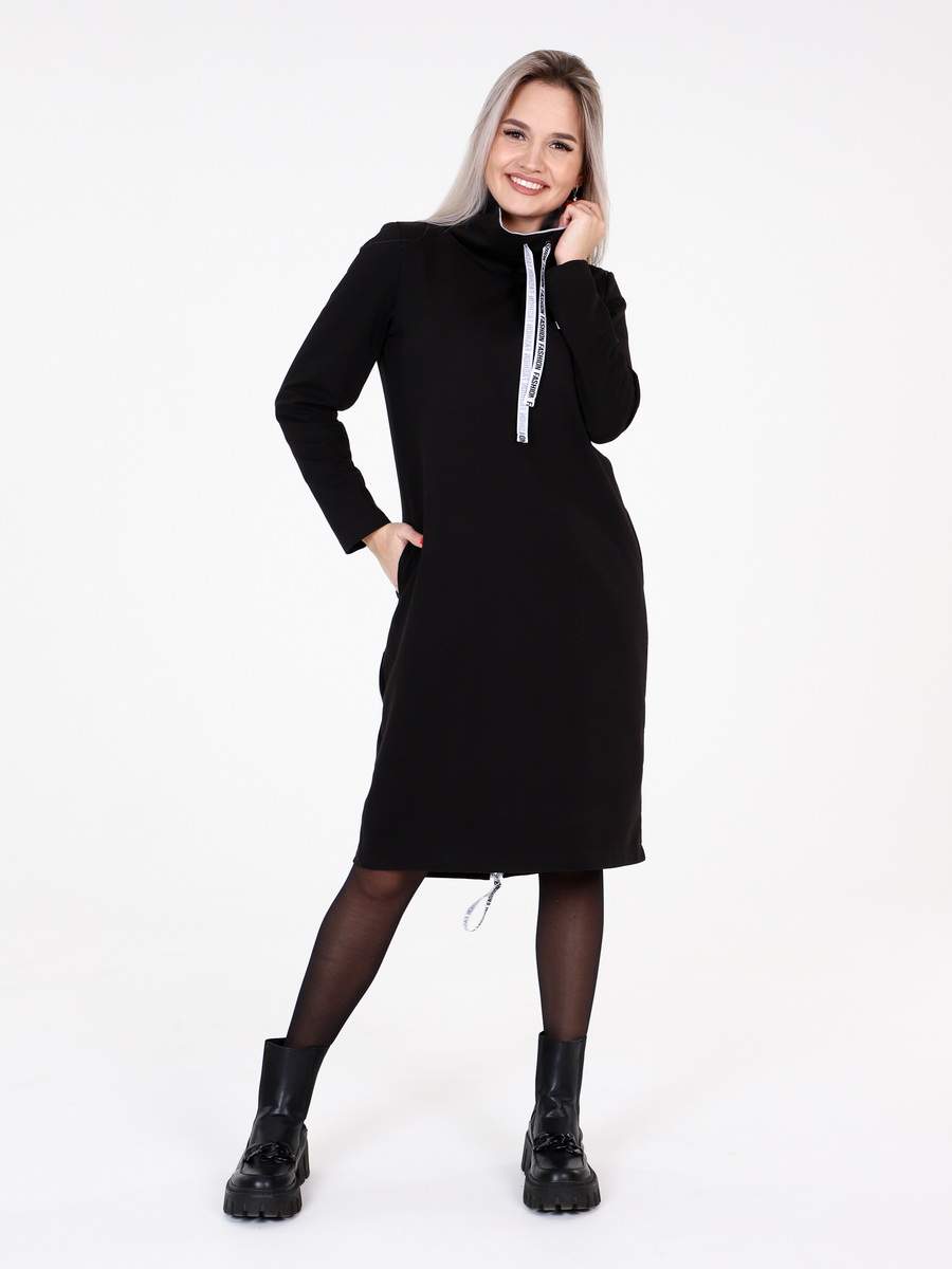 

Платье женское Elenatex П-120 черное 52 RU, Черный, П-120