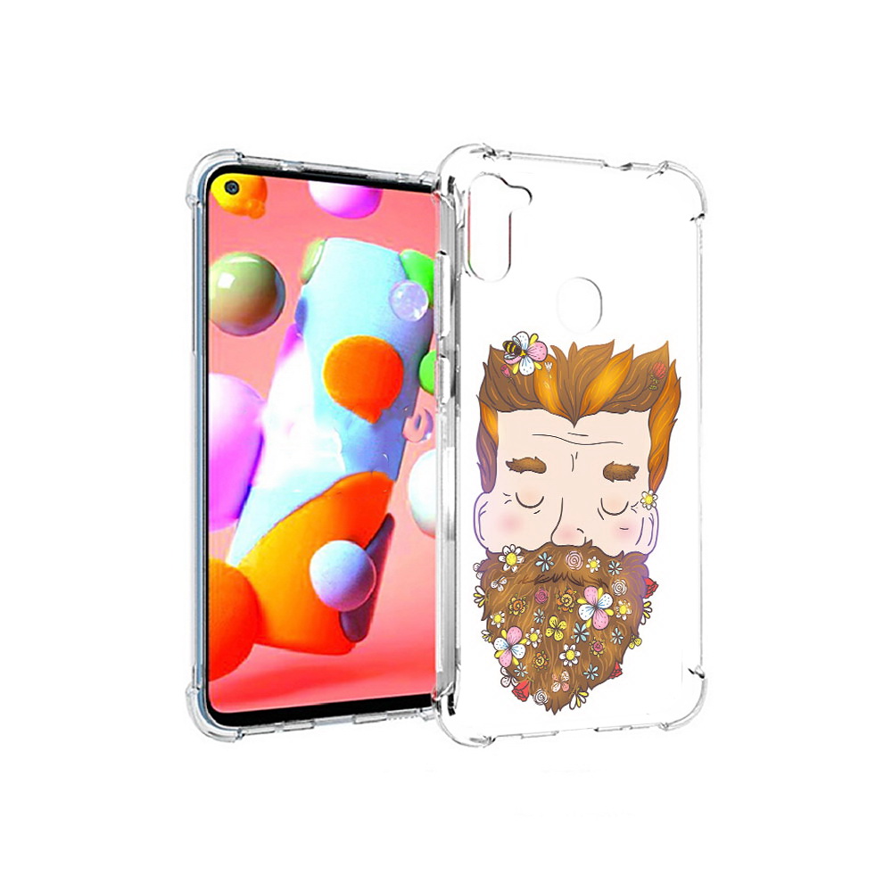 

Чехол MyPads Tocco для Samsung Galaxy A11 мужчина с цветами в бороде (PT149913.480.489), Прозрачный, Tocco