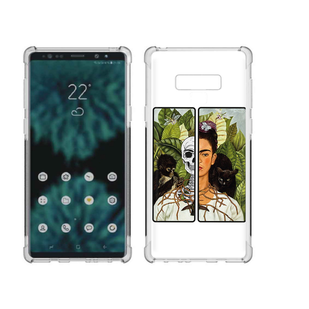Чехол MyPads Tocco для Samsung Galaxy Note 9 сдвоенная картинка девушка скелет