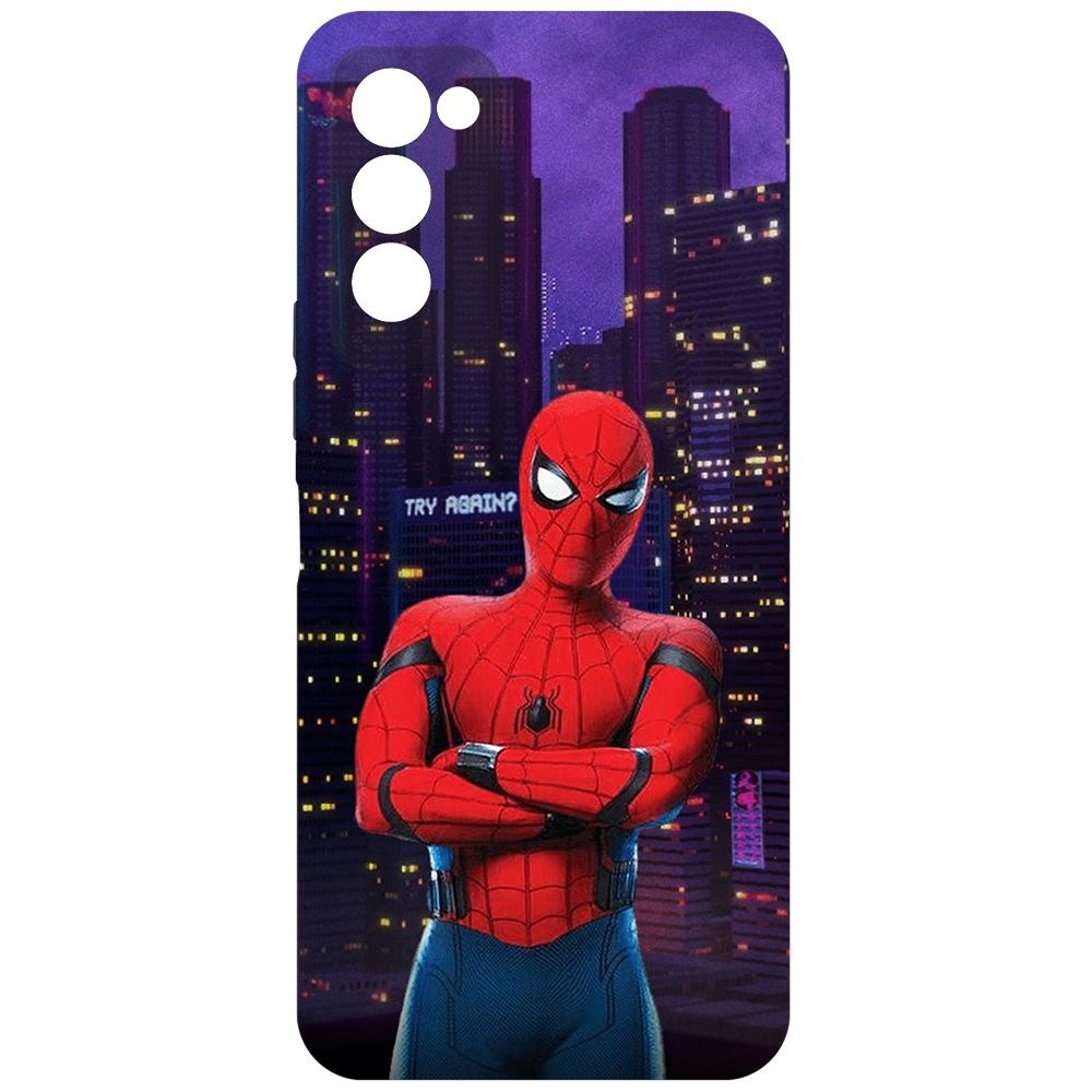 

Чехол-накладка Krutoff Soft Case Человек-Паук. На крыше для TECNO Camon 18 черный