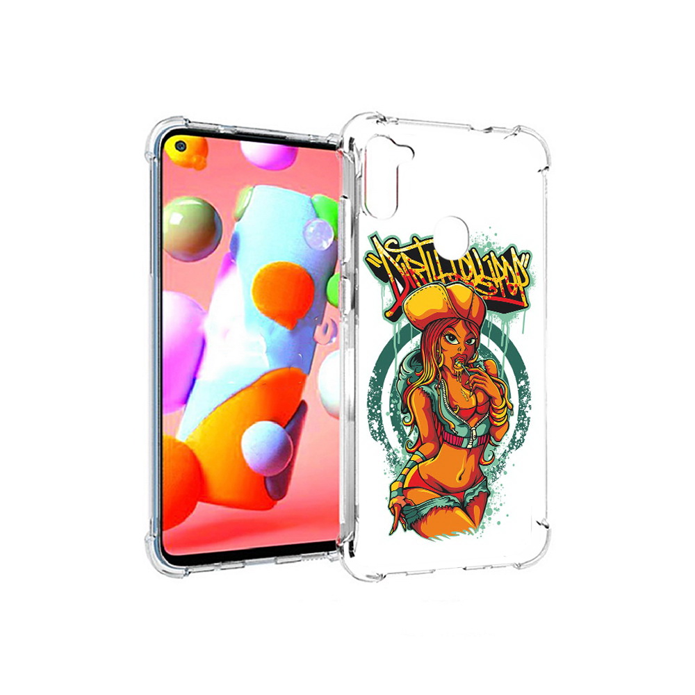 

Чехол MyPads Tocco для Samsung Galaxy A11 нарисованная девушка комикс (PT149913.480.500), Прозрачный, Tocco